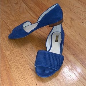 Louise et Cie cobalt blue slide on open toe flats
